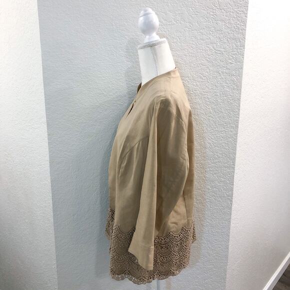 Coldwater Creek Linen Blend Open Front Blazer - Picture 4 of 8